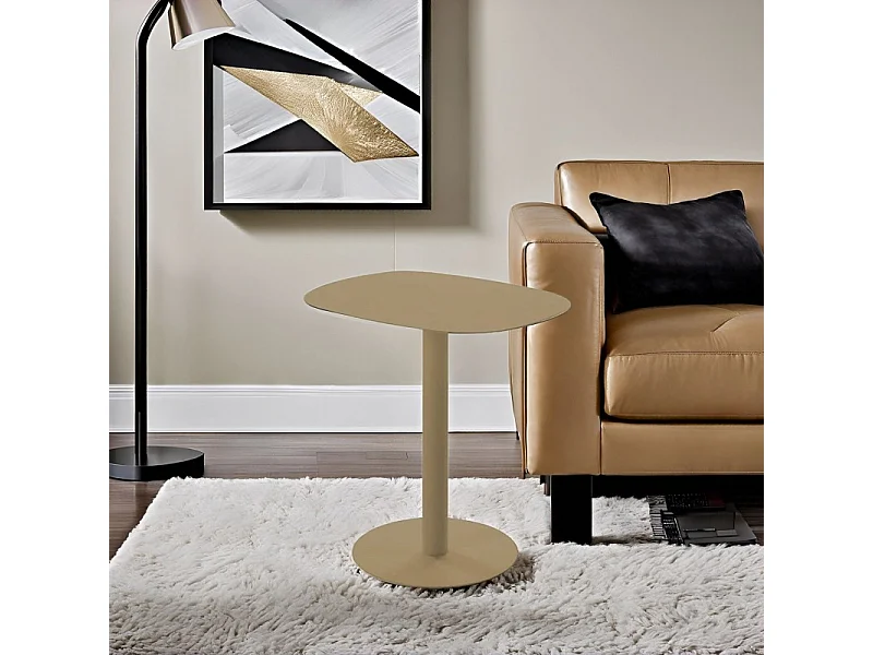 Beistelltisch, Couchtisch klein, Metall, skandinavisches Design, funktionell - Farbe Sand - 51*49*38 cm - SKANDY