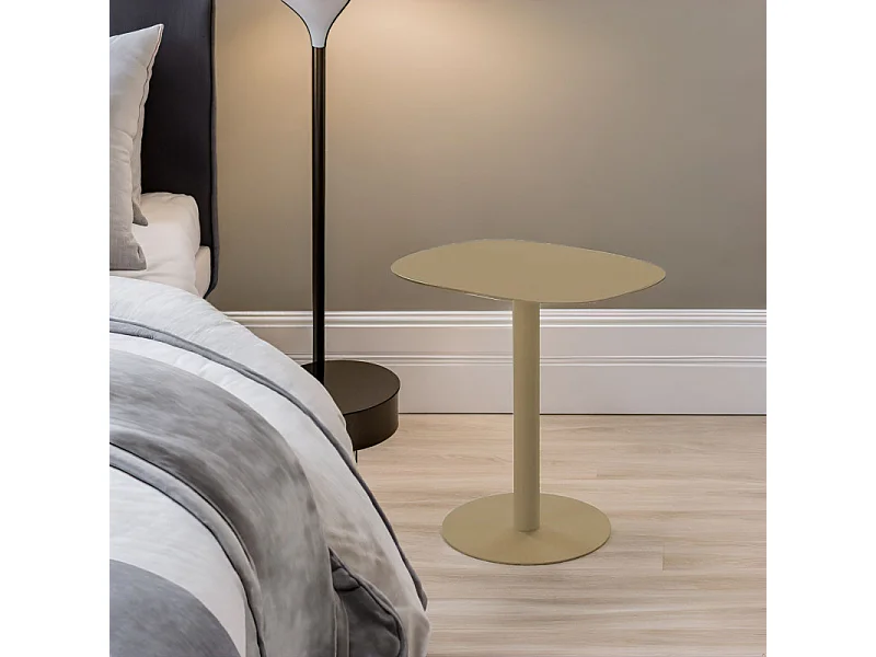 Beistelltisch, Couchtisch klein, Metall, skandinavisches Design, funktionell - Farbe Sand - 51*49*38 cm - SKANDY