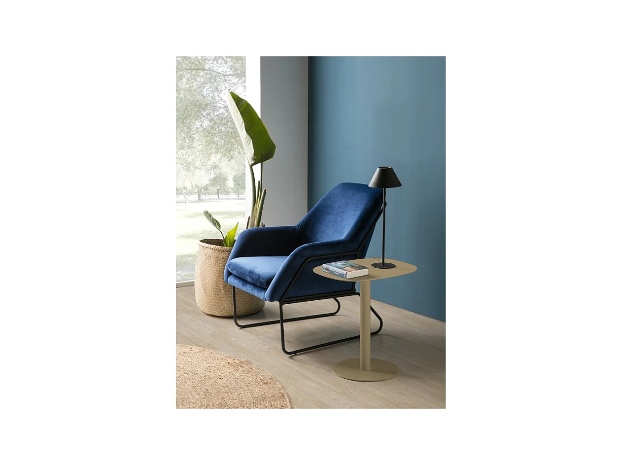 Table d'appoint, Table basse, Bout de canapé, Métal, Design scandinave, Fonctionnelle - Couleur Sable - 51*49*38 cm - SKANDY