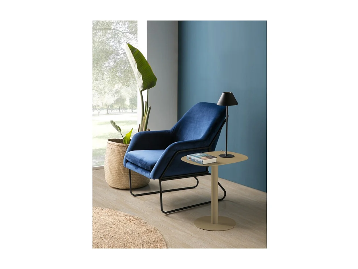 Table d'appoint, Table basse, Bout de canapé, Métal, Design scandinave, Fonctionnelle - Couleur Sable - 51*49*38 cm - SKANDY