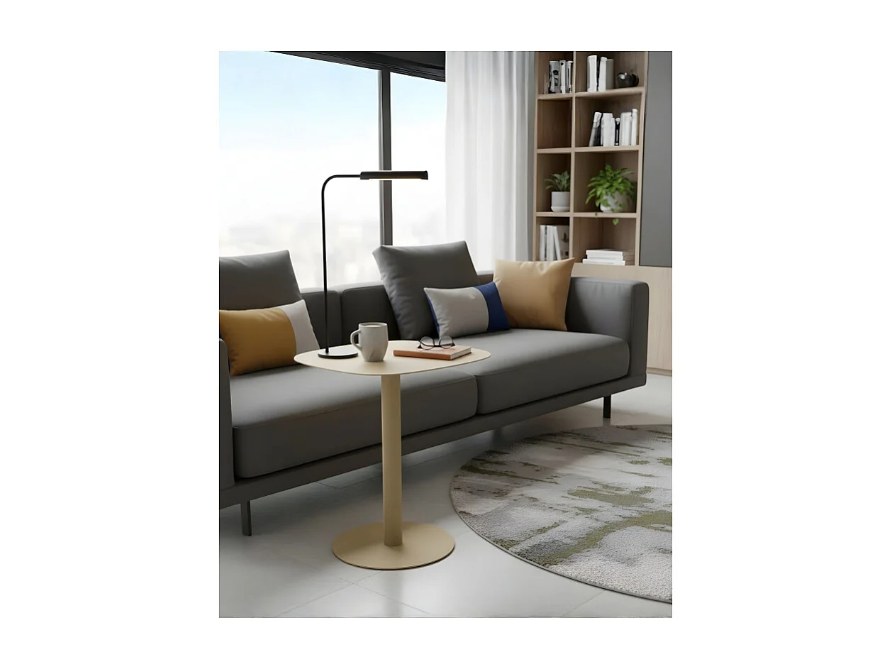 Mesita Auxiliar Salón, Metálica, Diseño Escandinavo, Funcional – color Arena - 51*49*38 cm – SKANDY