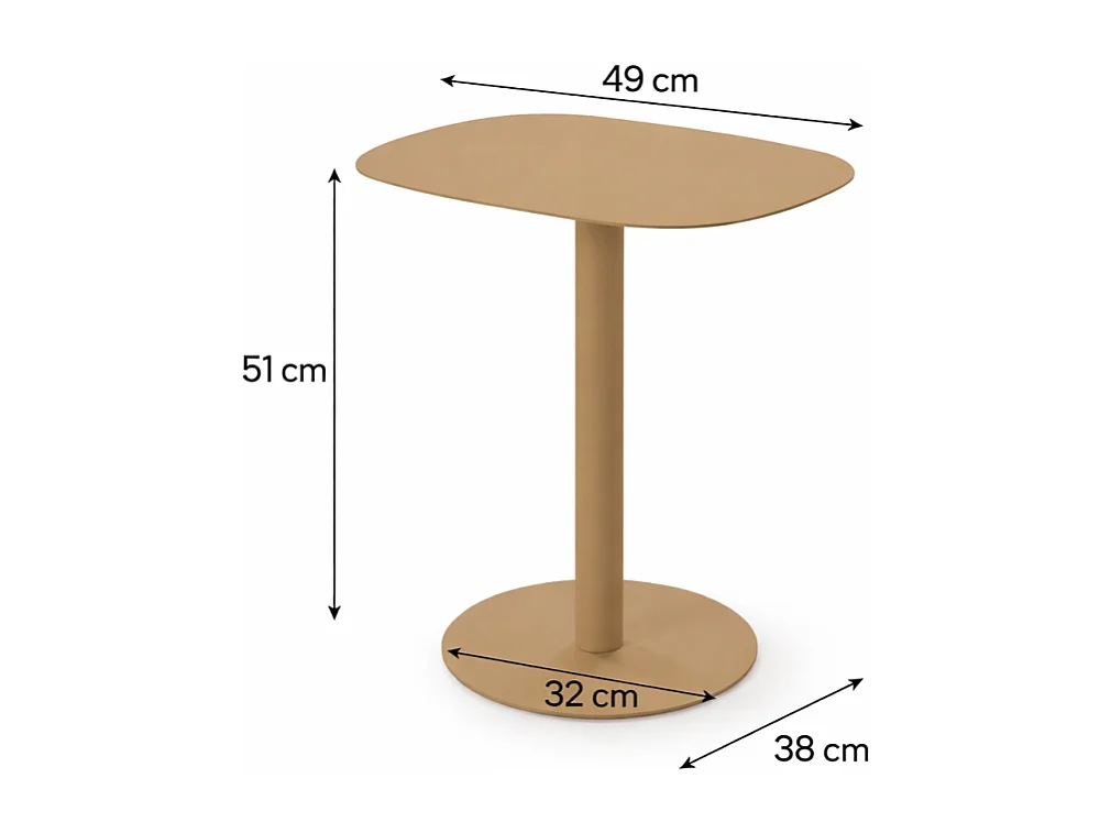 Tavolino da salotto, Tavolino da caffè, Metallo, Design scandinavo, Funzionale - Colore sabbia - 51*49*38 cm - SKANDY