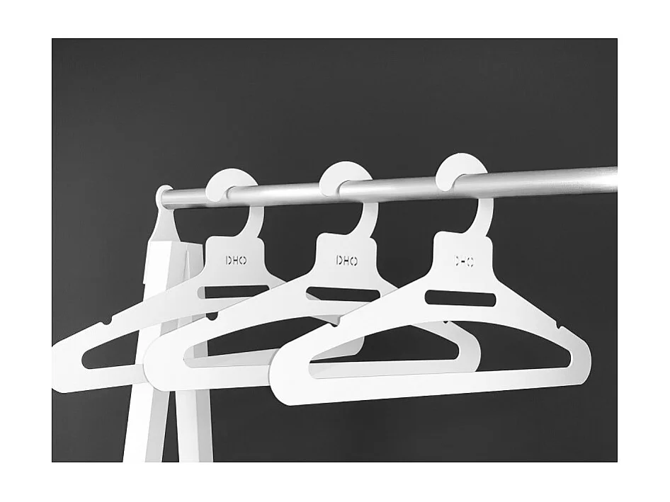 Portant à vêtements sur roulettes en métal, blanc, URBAN