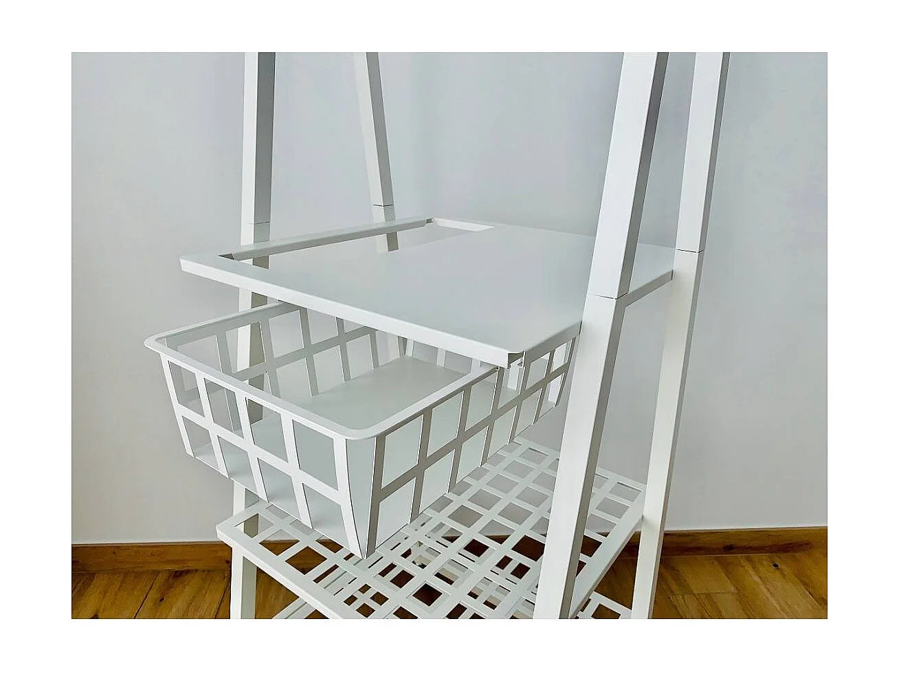 Portant à vêtements sur roulettes en métal, blanc, URBAN