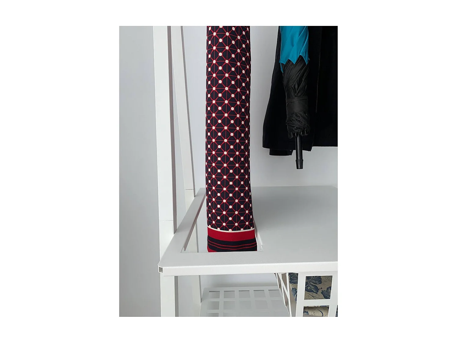 Portant à vêtements sur roulettes en métal, blanc, URBAN