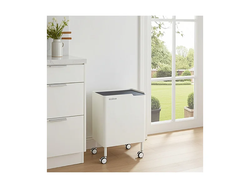 Pattumiera per raccolta differenziata funzionale ed elegante, 2 x 20 litri, ECOBOX NOA