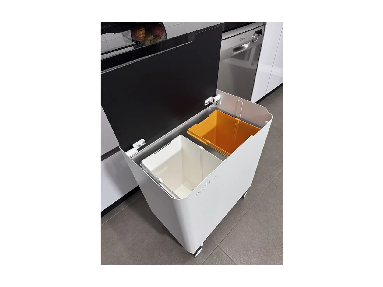 DON HIERRO - Cubo de basura ergonómico, funcional y elegante, 2 x 20 litros, ECOBOX NOA-