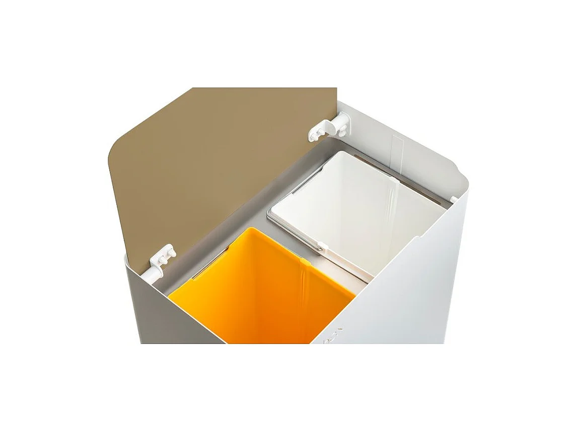 DON HIERRO - Cubo de basura ergonómico, funcional y elegante, 2 x 20 litros, ECOBOX NOA-