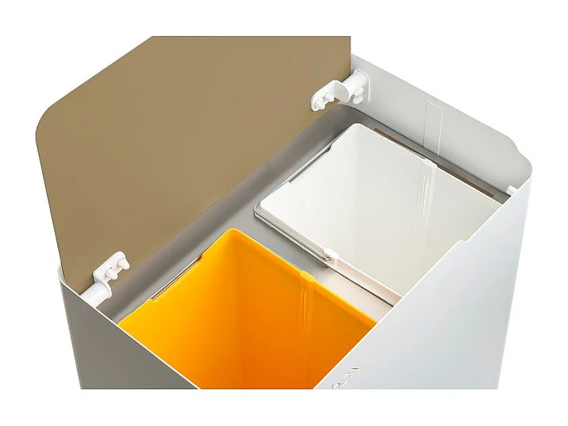 DON HIERRO - Cubo de basura ergonómico, funcional y elegante, 2 x 20 litros, ECOBOX NOA-