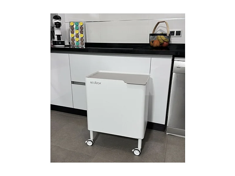 Pattumiera per raccolta differenziata funzionale ed elegante, 2 x 20 litri, ECOBOX NOA