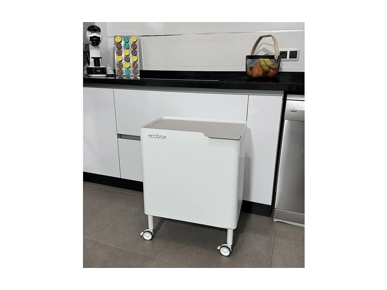 Pattumiera per raccolta differenziata funzionale ed elegante, 2 x 20 litri, ECOBOX NOA