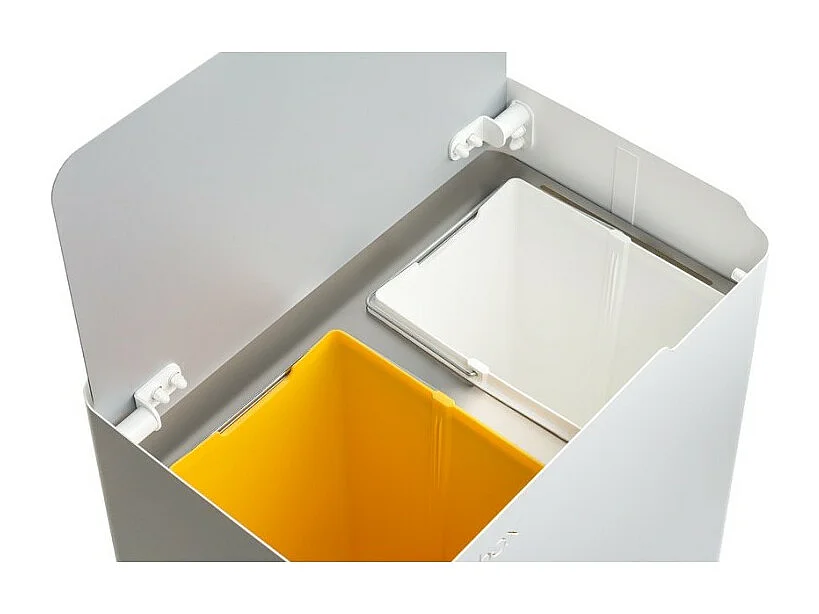 Pattumiera per raccolta differenziata funzionale ed elegante, 2 x 20 litri, ECOBOX NOA