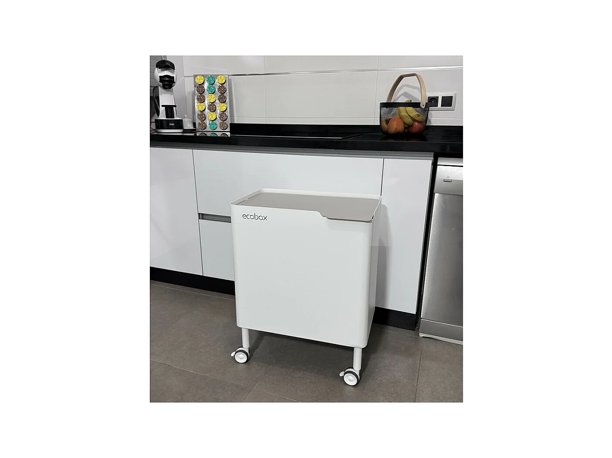 DON HIERRO - Cubo de basura ergonómico, funcional y elegante, 2 x 20 litros, ECOBOX NOA-