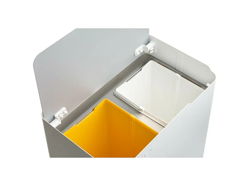 DON HIERRO - Cubo de basura ergonómico, funcional y elegante, 2 x 20 litros, ECOBOX NOA-