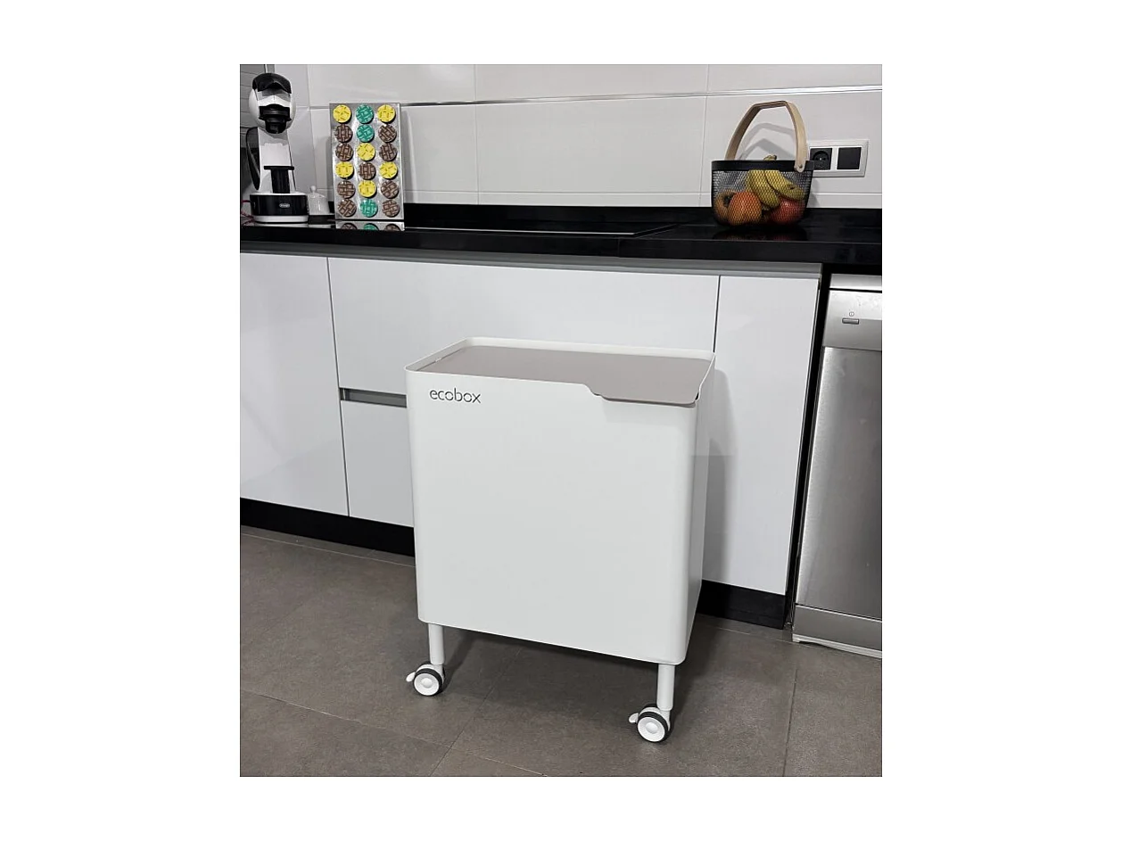 DON HIERRO - Cubo de basura ergonómico, funcional y elegante, 2 x 20 litros, ECOBOX NOA-