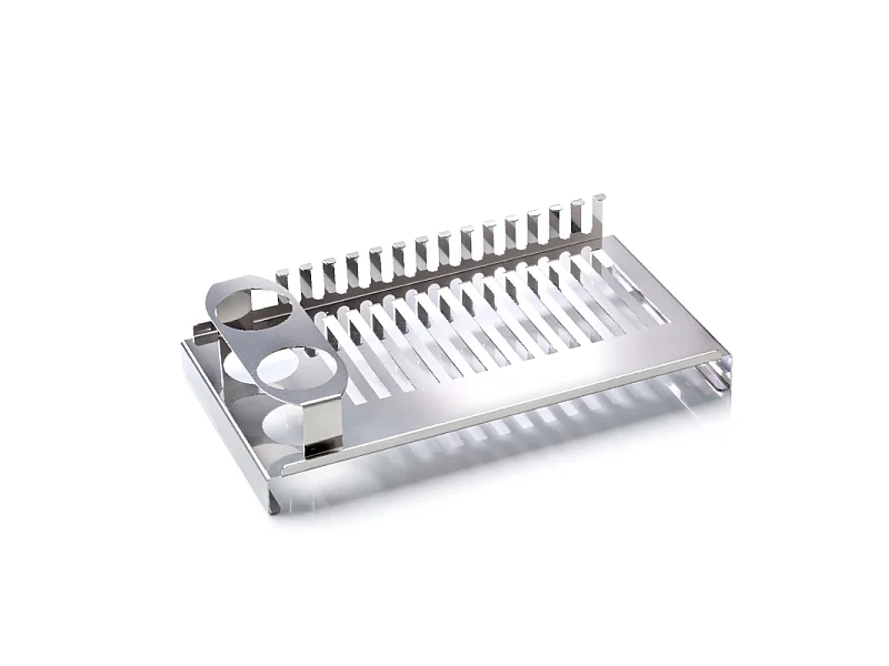 Égouttoir à vaisselle en acier inoxydable avec porte-couverts. MILÚ