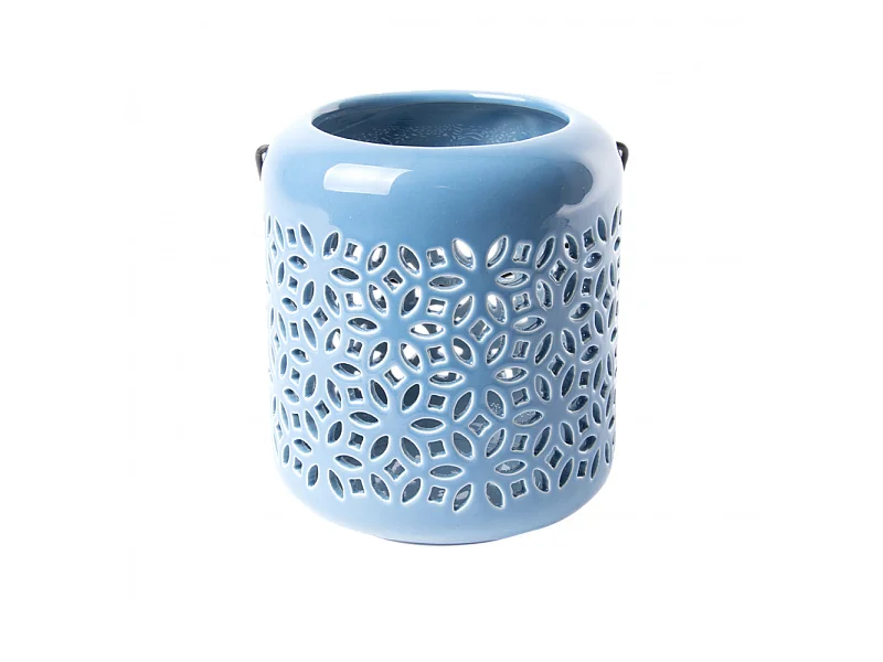 Lanterne extérieure - L 11,9 x l 11,9 x H 13,5 cm - Bleu