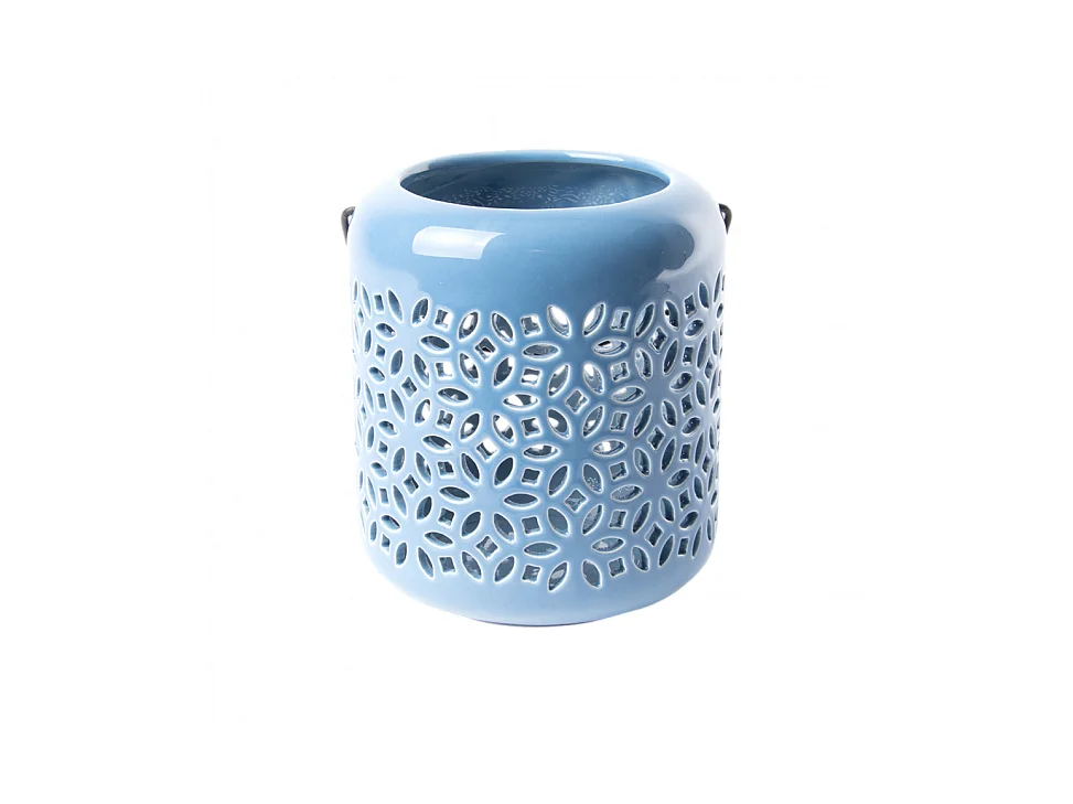 Lanterne extérieure - L 11,9 x l 11,9 x H 13,5 cm - Bleu
