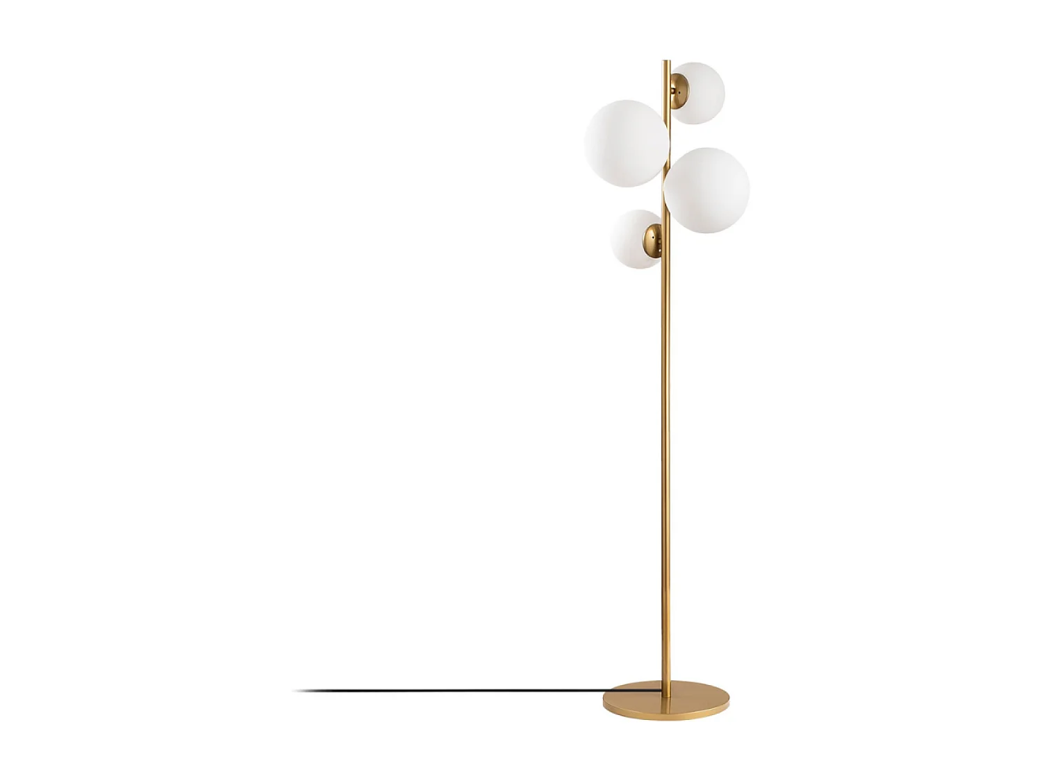 Candeeiro de Pé Vintage Dourado com 4 Elegantes Lâmpadas para Quarto Sala Escritório
