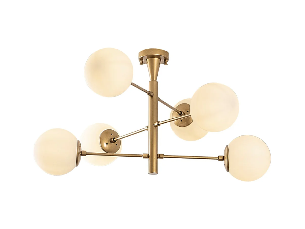Plafonnier vintage doré - 6 lampes ÉLÉONORE