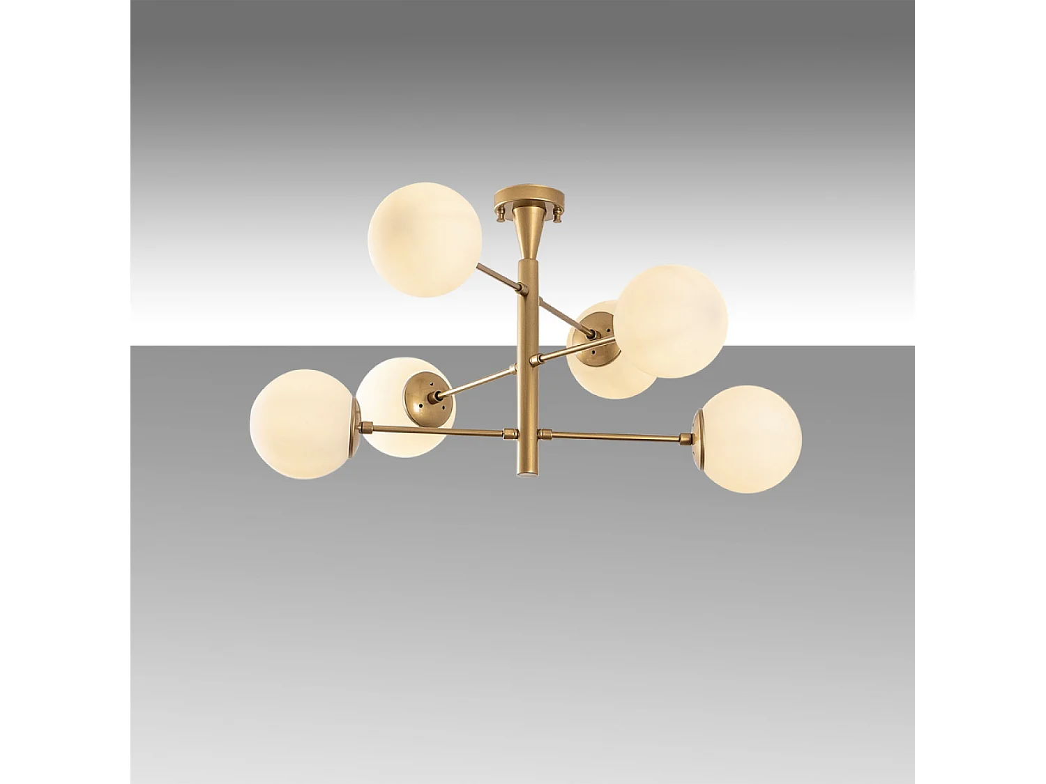 Plafonnier vintage doré - 6 lampes ÉLÉONORE