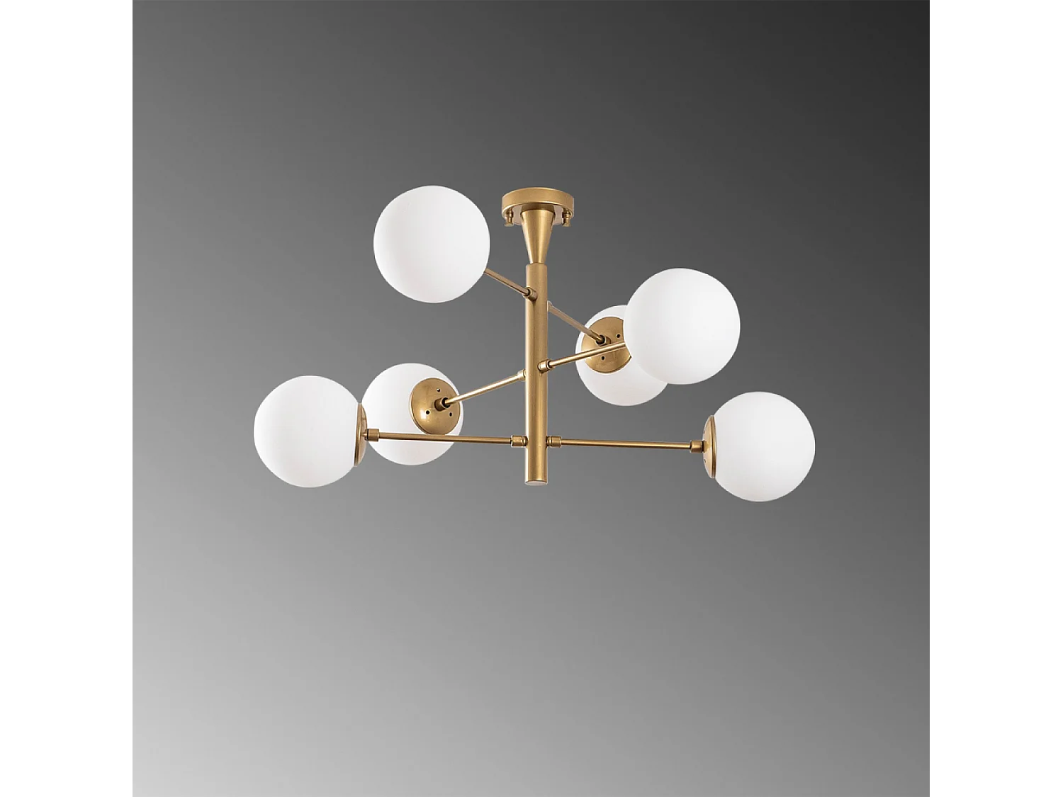 Lampadario vintage dorato ÉLÉONORE - 6 luci per una luce brillante e un'atmosfera accogliente