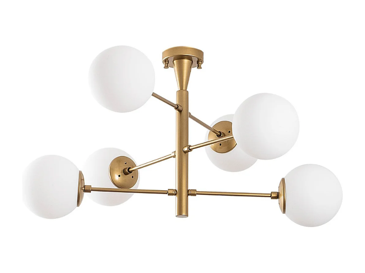 Lampadario vintage dorato ÉLÉONORE - 6 luci per una luce brillante e un'atmosfera accogliente