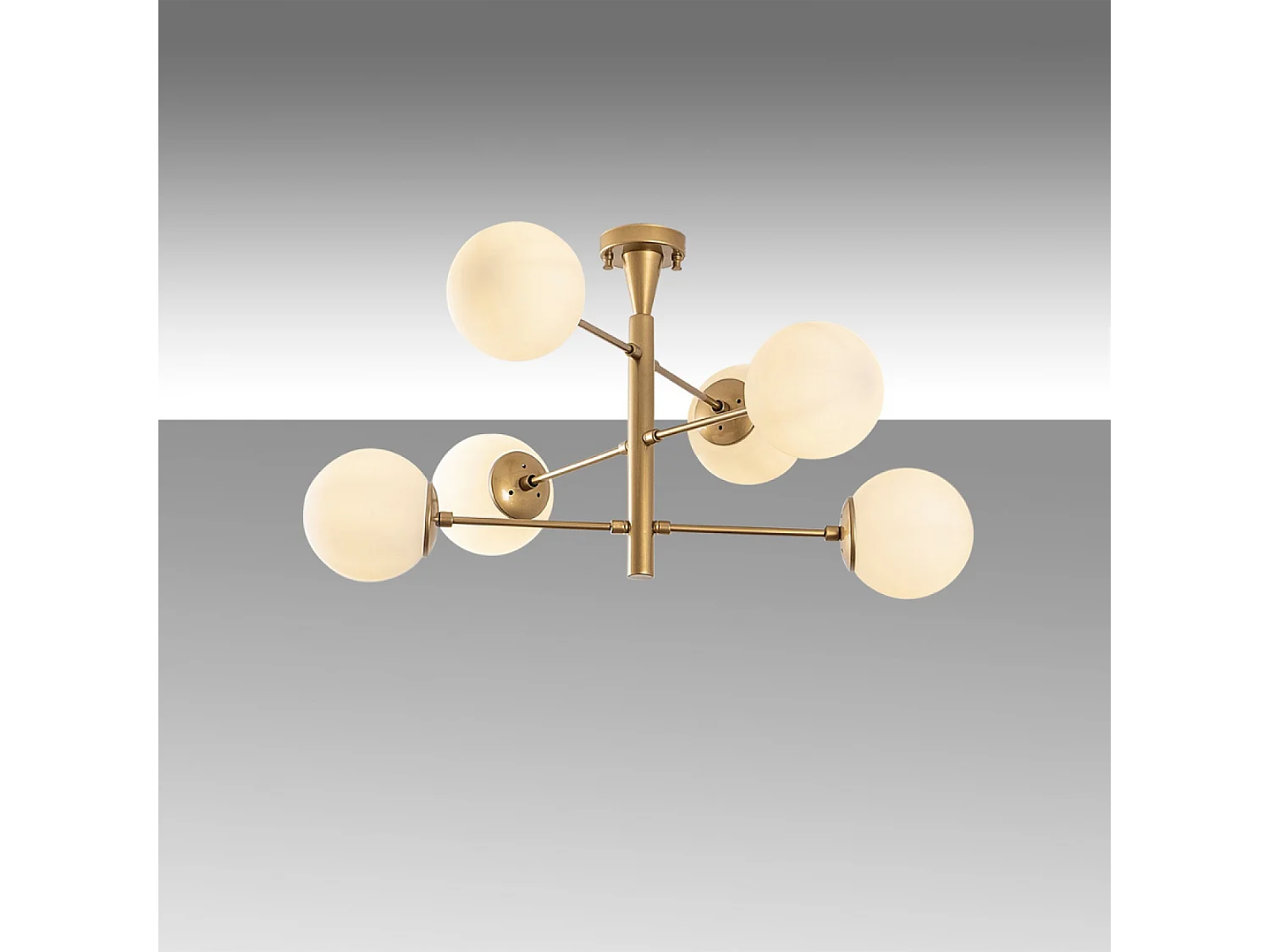 Plafonnier vintage doré - 6 lampes ÉLÉONORE