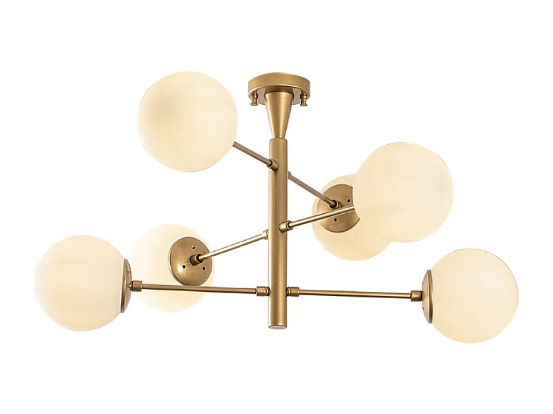 Vintage gouden plafondlamp ÉLÉONORE - 6 lampen voor helder licht en een warme sfeer