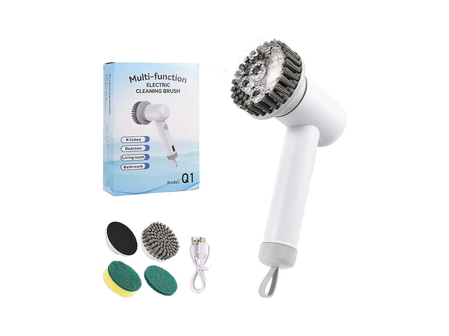 Brosse de Nettoyage Électrique Portatives,  Brosse Remplaçables, pour Nettoyage du Carrelage
