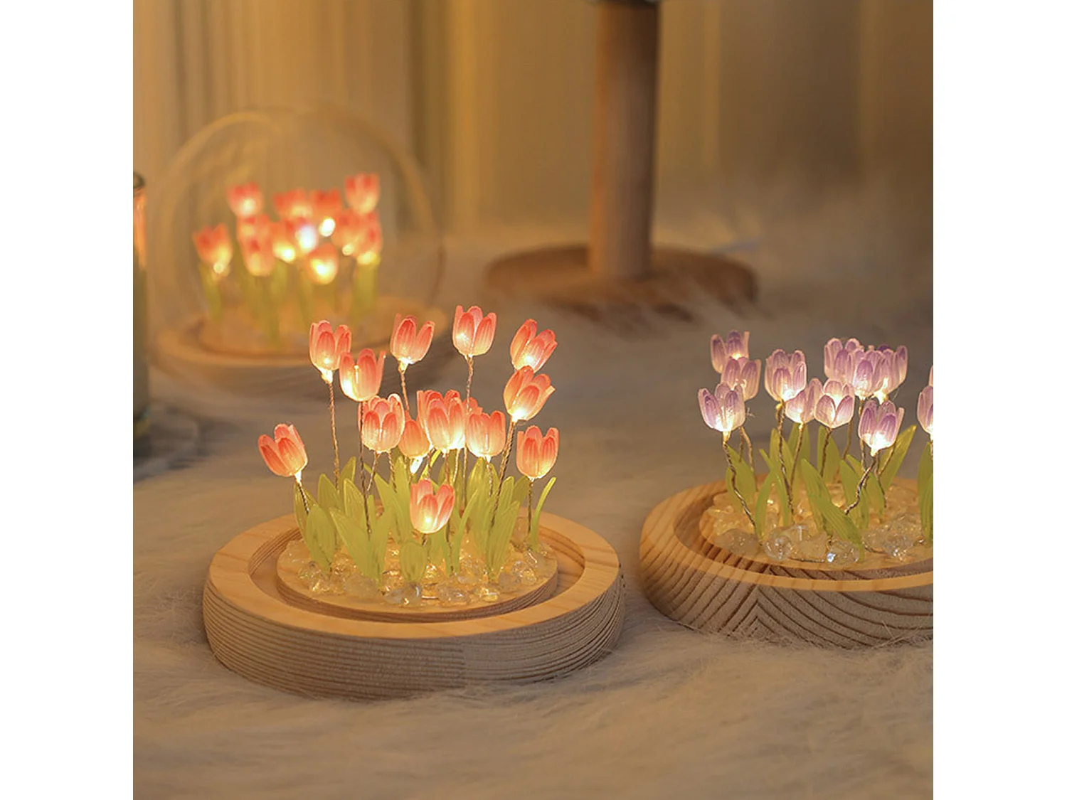 Luce notturna fai da te, luce notturna per bambini a LED ricaricabile, lampada da comodino, luce notturna fai da te a forma di tulipano