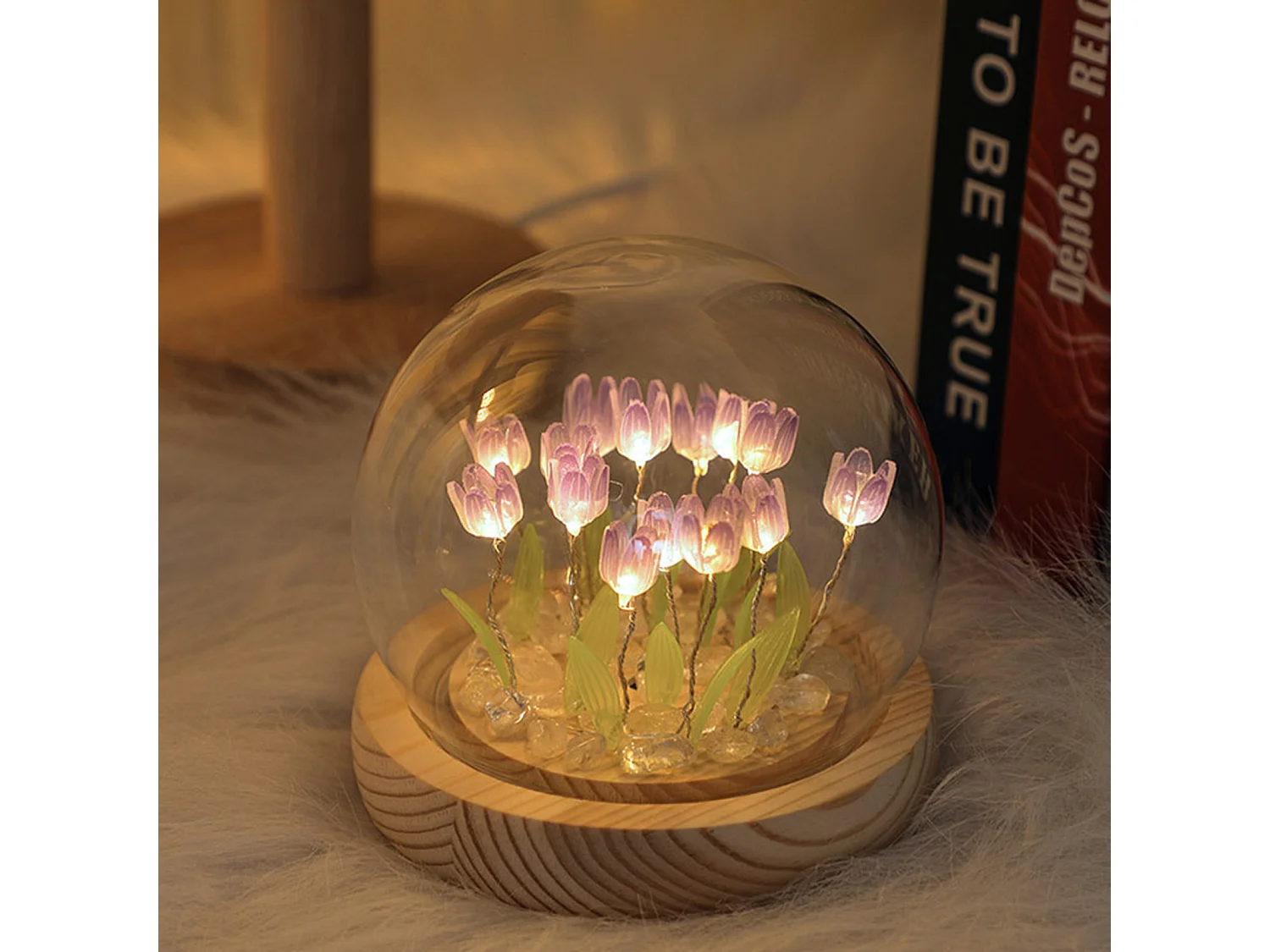 Luz de presença DIY, luz de presença LED recarregável para crianças, candeeiro de cabeceira, luz de presença tulipa DIY