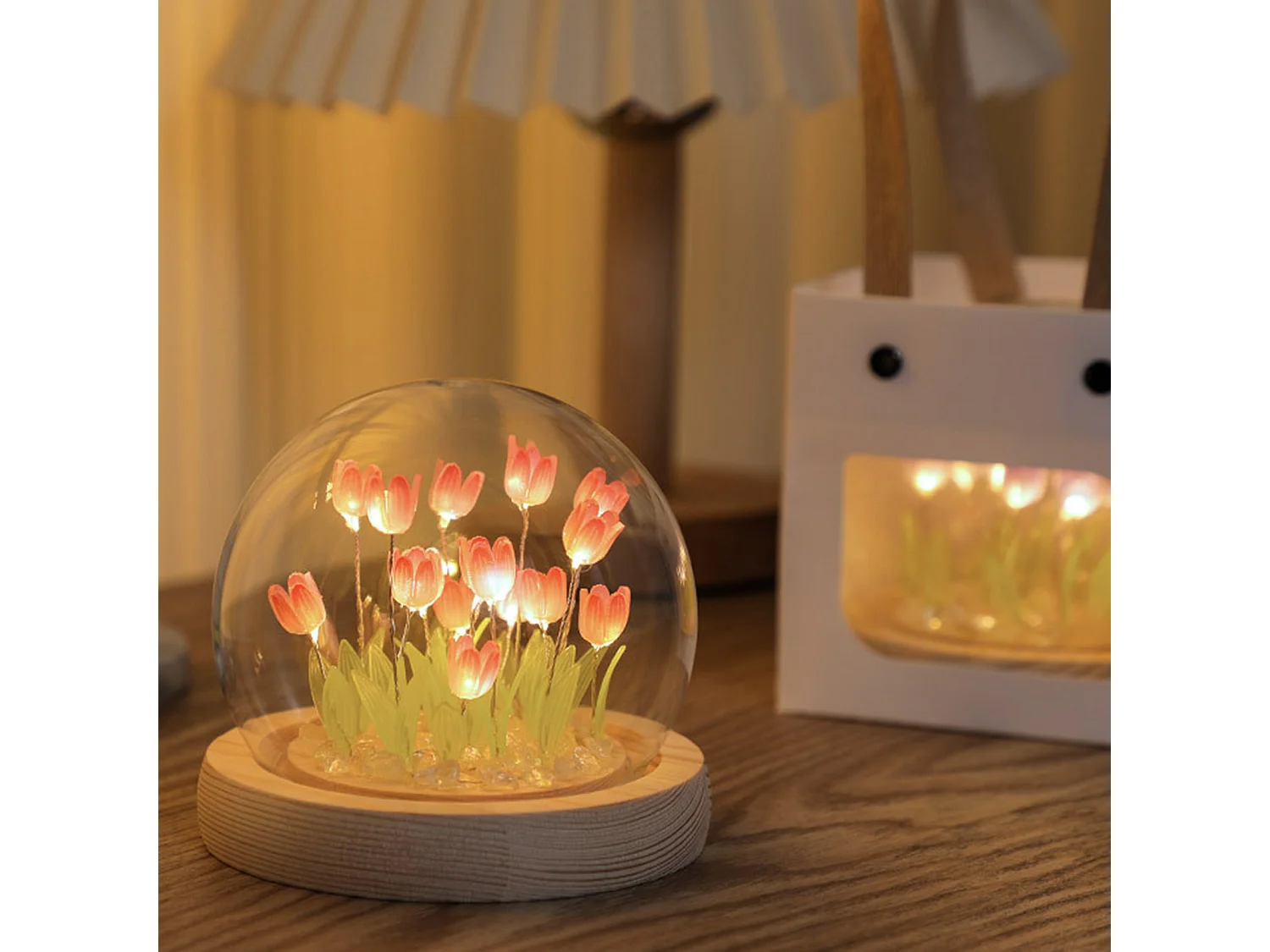 Luz de presença DIY, luz de presença LED recarregável para crianças, candeeiro de cabeceira, luz de presença tulipa DIY