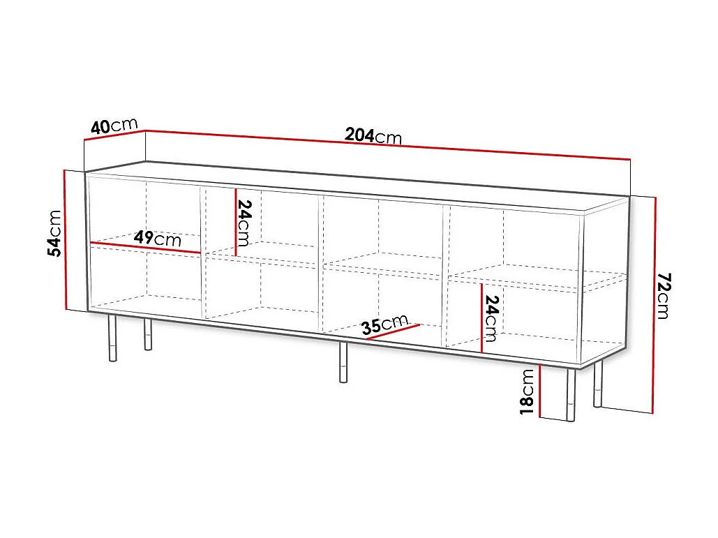 Armário Charlotte P101, Placa de aglomerado laminado, 72x204x40cm