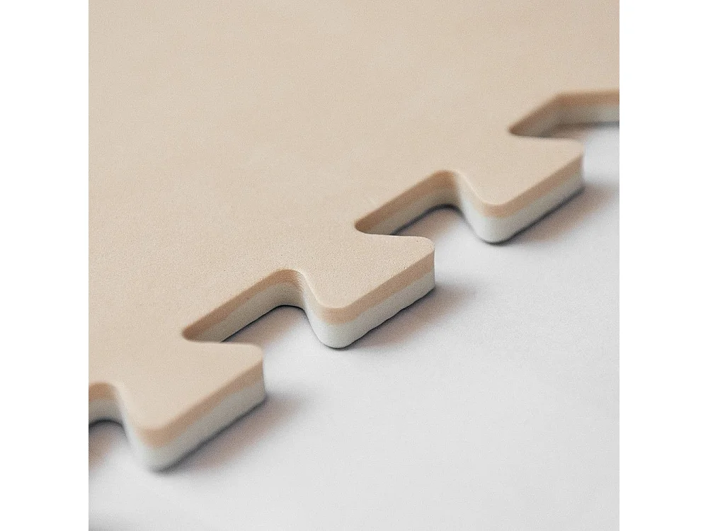 4 Stück weicher Puzzle-Teppich mit Walnussholz-Effekt, 60 x 60 x 0,8 cm, für Kinder zum Spielen im Innenbereich