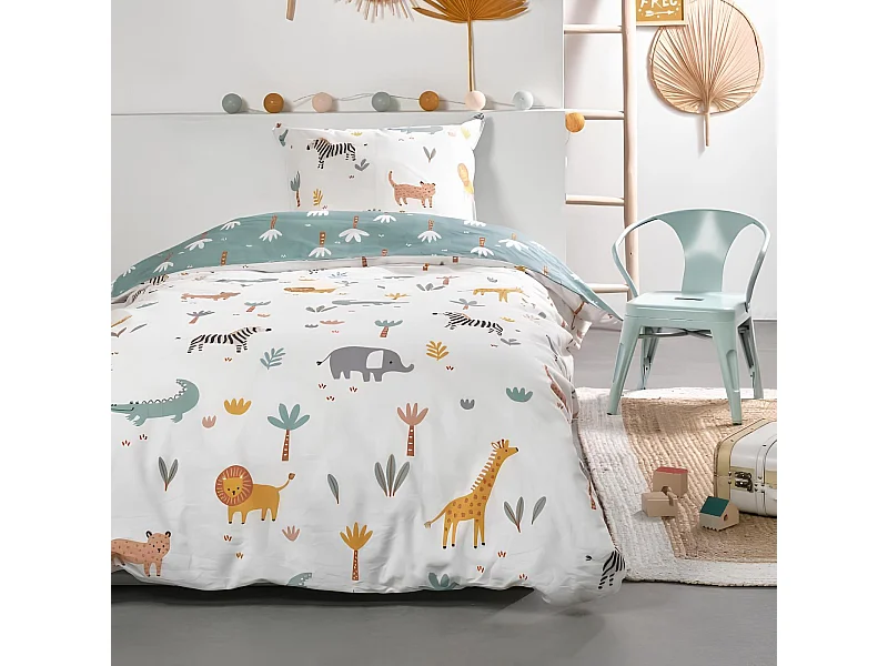 Juego de cama funda nórdica 140 x 200 + 2 fundas de almohada 63 x 63