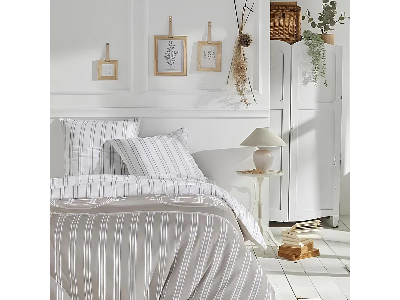 Housse de couette imprimée + 2 quadrants assortis, 100% coton. M/HomeLine.01 220x240cm