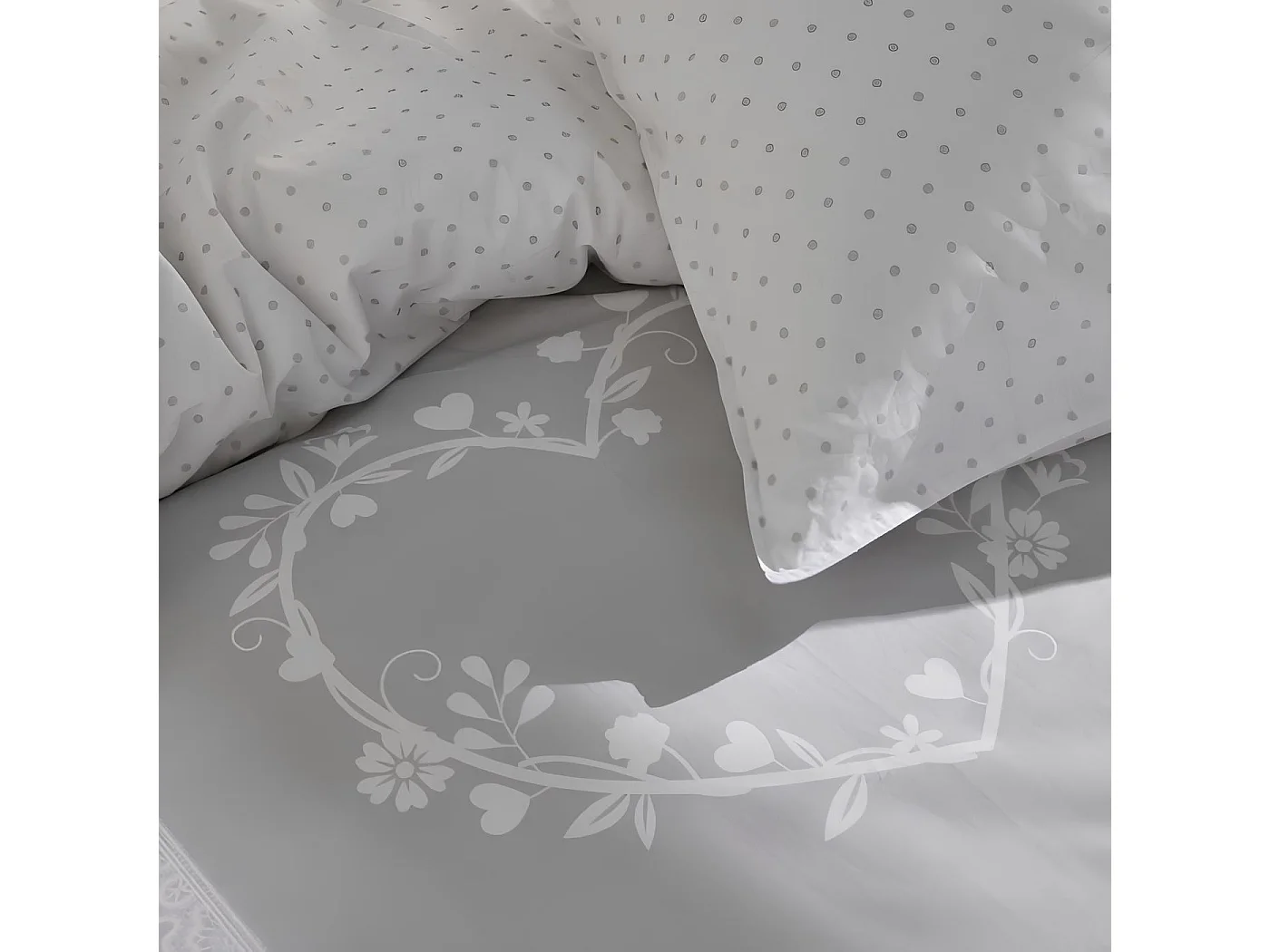 Housse de couette imprimée + 2 quadrants assortis, 100% coton. M/HeartAcero.01 220x240cm