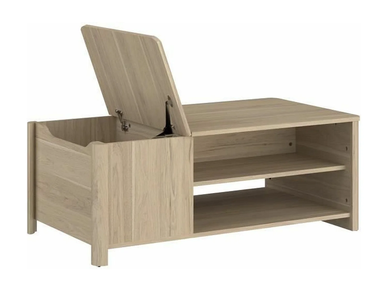 Mesa de centro rectangular BETTY - Tablero de partículas recubierto de papel - roble - Clásico - 110 x 42 x 60 cm