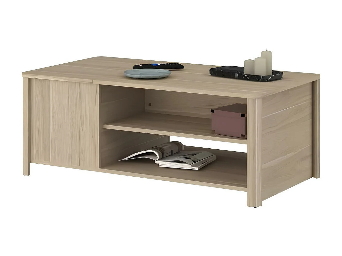 Table basse rectangulaire décor chêne L 110 x H 42 x P 60 cm, Betty