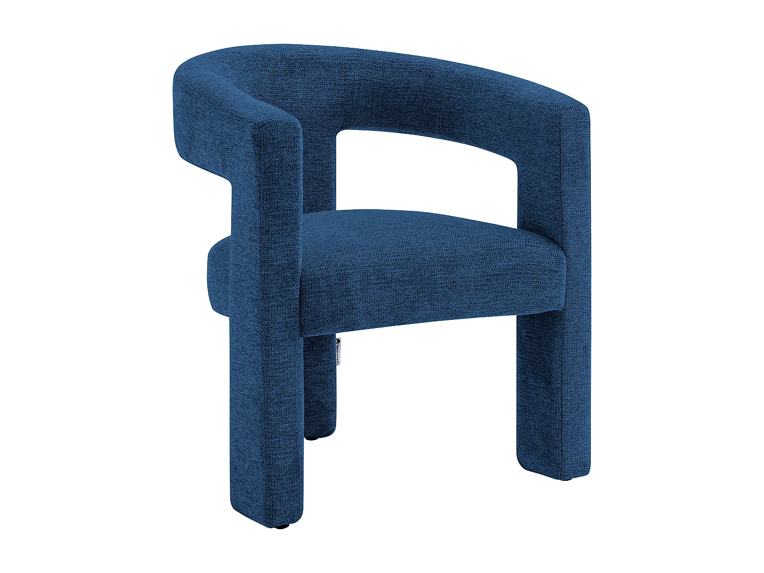 Fauteuil en tissu texturé bleu FAVINA