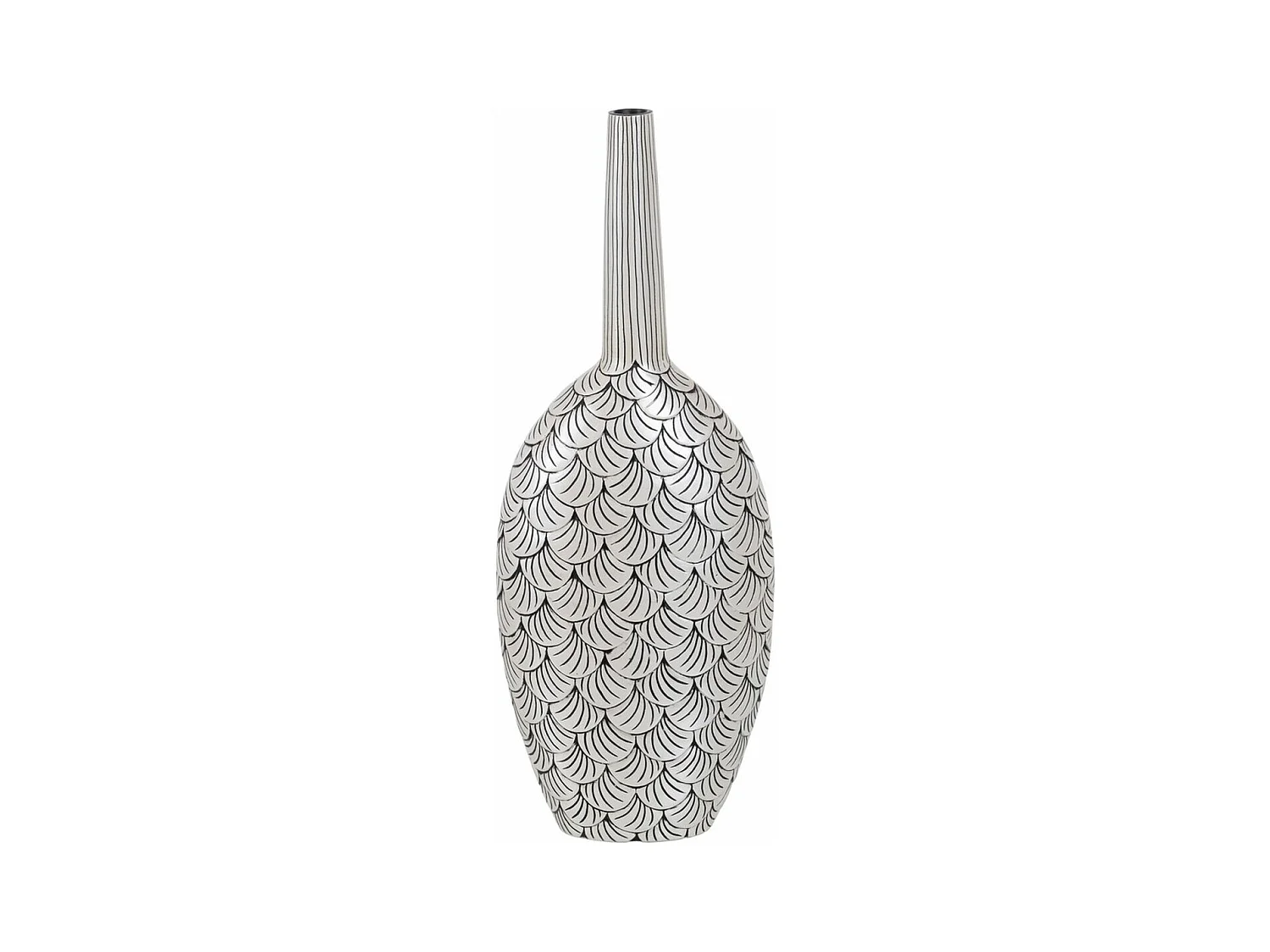 Vase Blanc Noir Polyrésine 29 x 15 x 76 cm