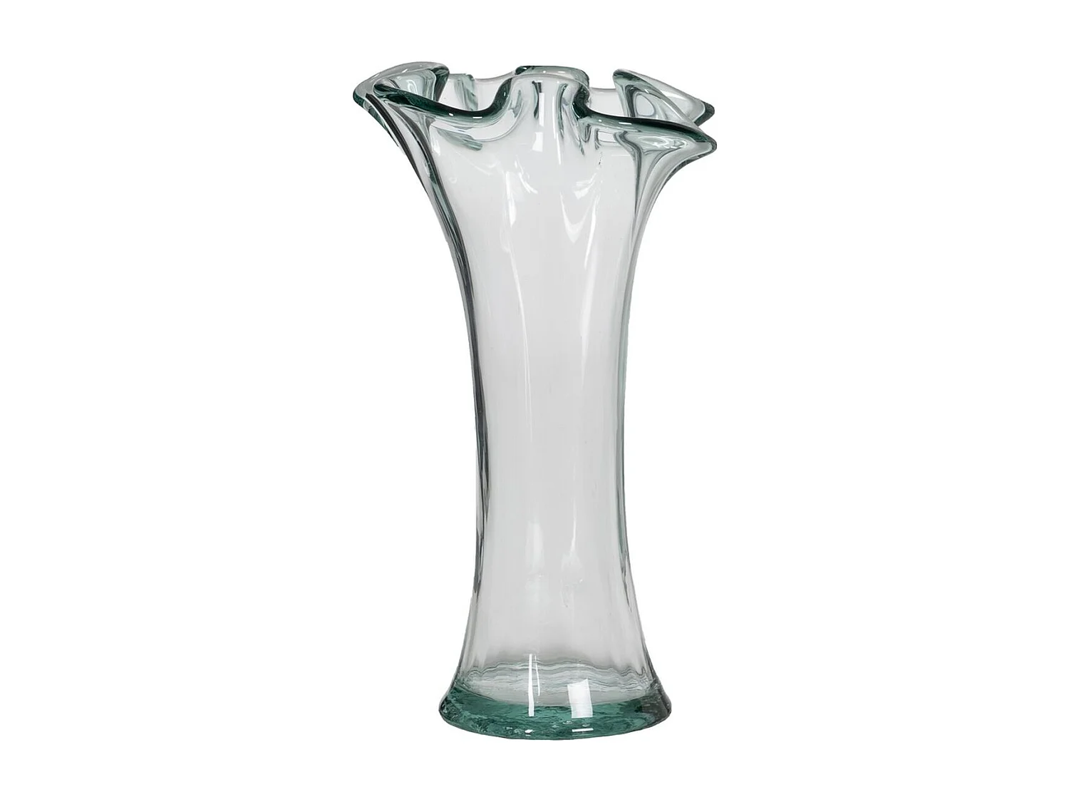 Florero WE CARE Beige vidrio reciclado 20 x 20 x 30 cm