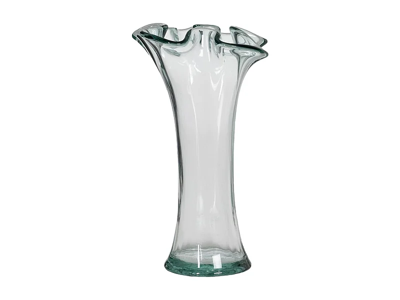 Florero WE CARE Beige vidrio reciclado 20 x 20 x 30 cm