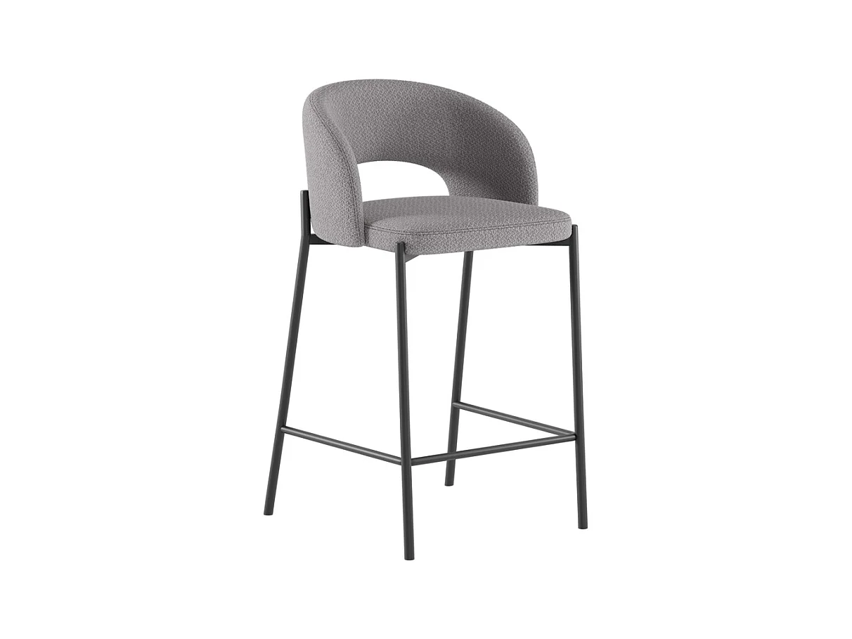 Greta Tabouret en tissu noir Lot de 2 pcs