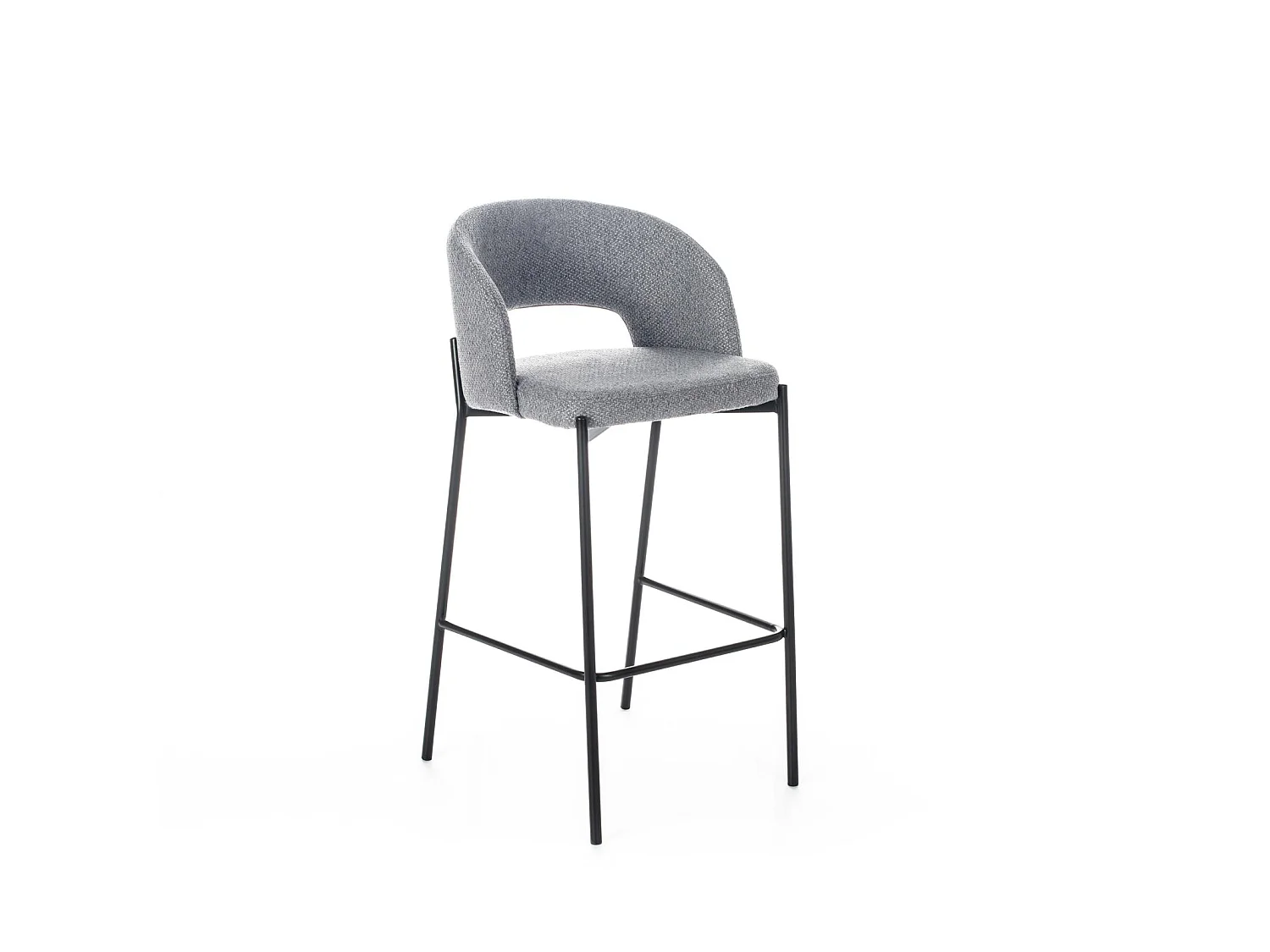 Greta - Sgabello in tessuto nero - Set da 2 pz