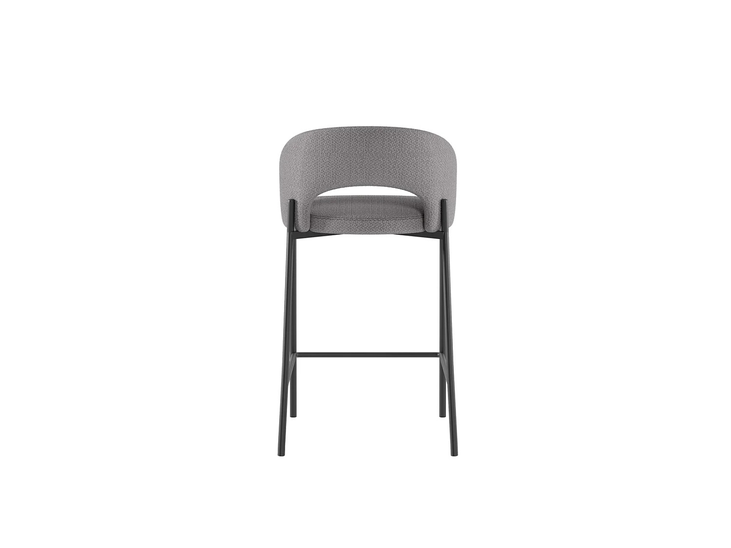 Greta - Sgabello in tessuto nero - Set da 2 pz