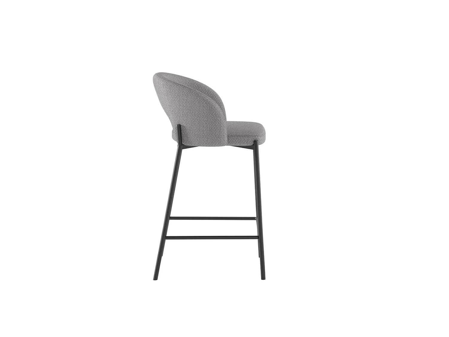 Greta - Sgabello in tessuto nero - Set da 2 pz
