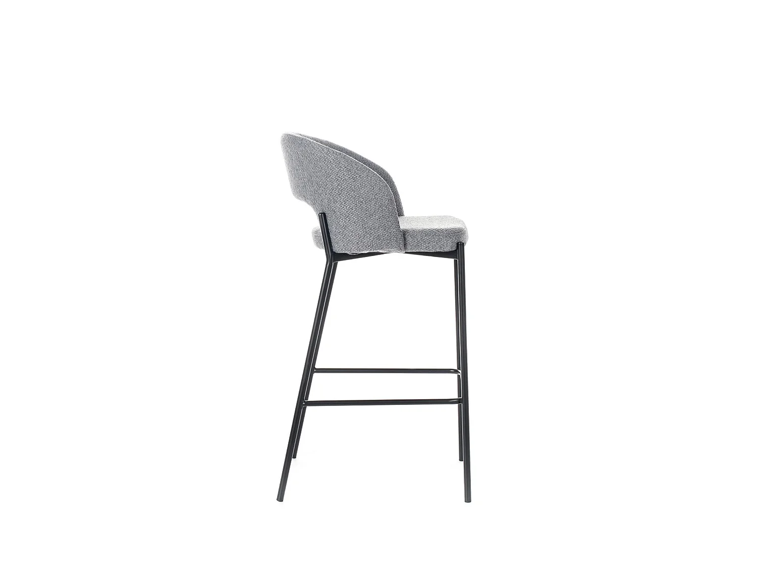 Greta - Sgabello in tessuto nero - Set da 2 pz