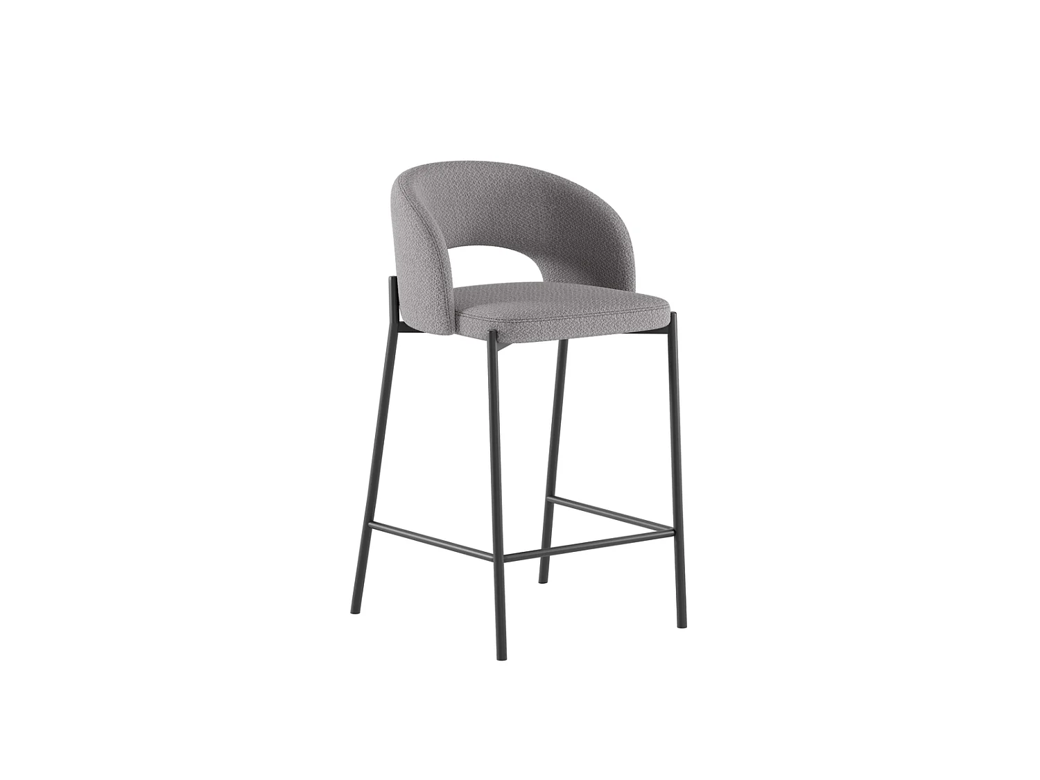 Greta Tabouret en tissu noir Lot de 2 pcs